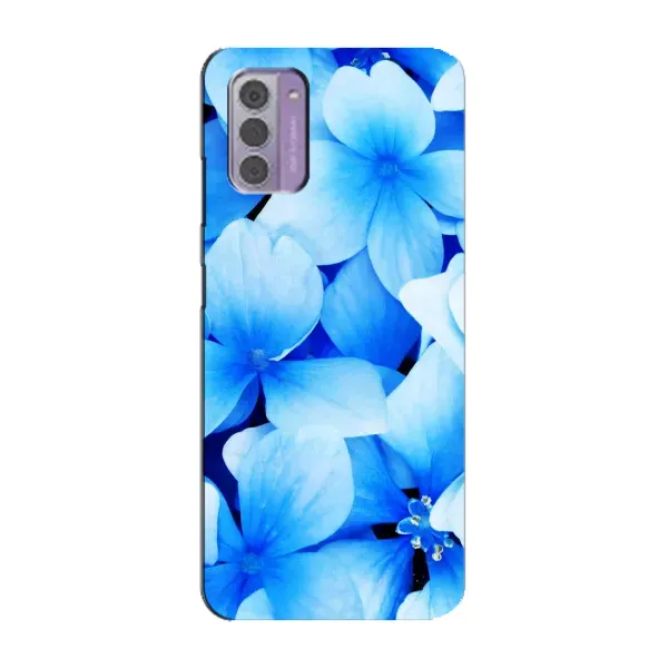 Чехол с рисунком «Синие цветы» для Nokia G42