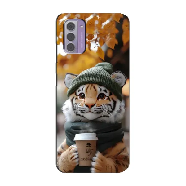 Чехол с рисунком «Тигр с кофе» для Nokia G42 Чехол с рисунком «Тигр с кофе» для Nokia G42