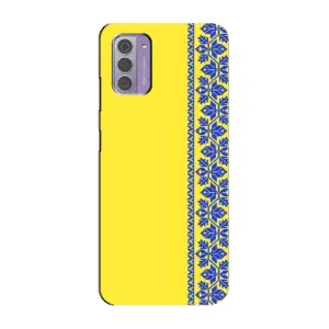 Силиконовый Чехол на Nokia G42 (Вышиванка на желтом)