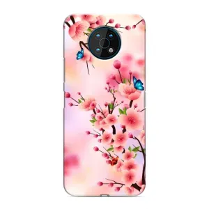 Чехол с принтом САКУРЫ на Nokia G50 (Бабочки на сакуре)