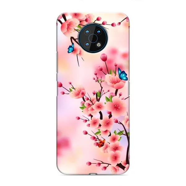 Чехол с рисунком «Бабочки на сакуре» для Nokia G50 Чехол с рисунком «Бабочки на сакуре» для Nokia G50