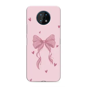 Чехол банты для Nokia G50 (Бант на розовом)
