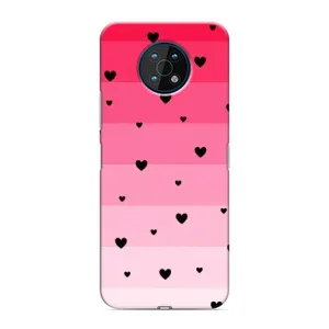 Чехлы с тематикой "Маленькие Сердечки" на Nokia G50 (Чорные сердечки)