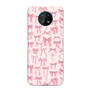 Чехол банты для Nokia G50 (Фон бантики)