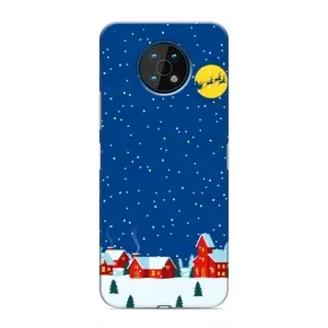 Силиконовый бампер на рождество для Nokia G50 (Город в снегу)