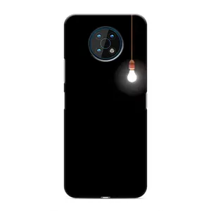 Чехол с картинками на черном фоне для Nokia G50 (Лампочка)