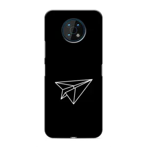 Чехол с картинками на черном фоне для Nokia G50 (Самолетик)