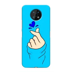 Чехлы (Знак сердечка) на Nokia G50 (Сердце на синем)