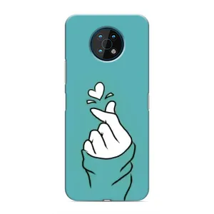 Чехлы (Знак сердечка) на Nokia G50 (Сердечко на бирюзовом)