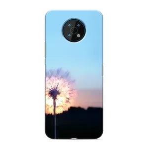 Силиконовый Чехол с одуванчиками на Nokia G50 (Закат с одуванчиком)