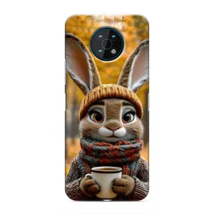 Печатный чехол «Зверята с кофе» для Nokia G50 (Зайчик с кофе)