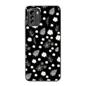 Чехлы с тематикой "ЦВЕТЫ" на Nokia G60 (цветение на чорном)