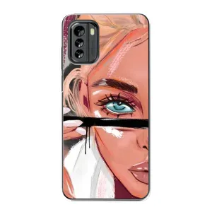 Силиконовый Чехол на Nokia G60 с картинкой Стильных Девушек (Девушка и ресницы)