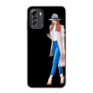 Чехол с картинкой Модные Девчонки Nokia G60 (Девушка со смартфоном)
