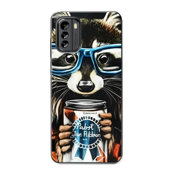 Чехол с рисунком «Енот в очках» для Nokia G60 Чехол с рисунком «Енот в очках» для Nokia G60