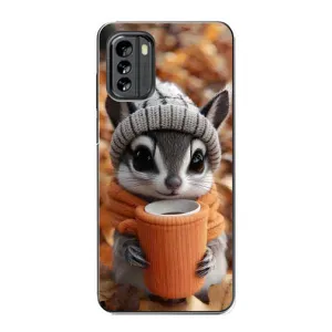 Печатный чехол «Зверята с кофе» для Nokia G60