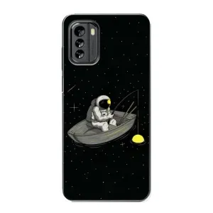 Силиконовый Чехол с принтом "Космонавты" на Nokia G60 (Космонавт на рыбалке)