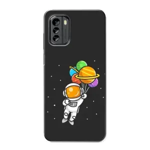 Силиконовый Чехол с принтом "Космонавты" на Nokia G60 (Космонавт с шариками)