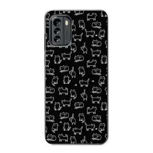 Чехол на тематику: Коты для Nokia G60 (Котики на черном)
