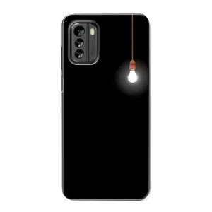 Чехол с картинками на черном фоне для Nokia G60 (Лампочка)