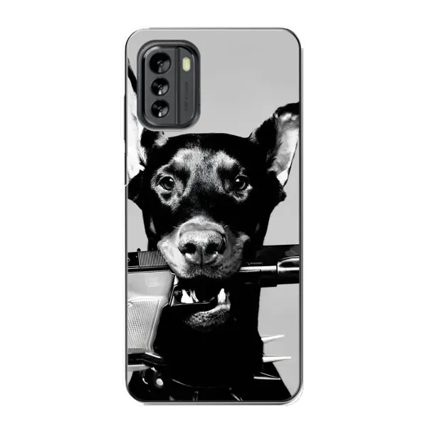 Чохол з малюнком «Небезпечний доберман» для Nokia G60 Чохол з малюнком «Небезпечний доберман» для Nokia G60