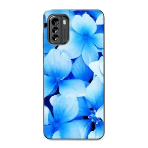 Силиконовый бампер с принтом (цветочки) на Нокиа Джи 60 (Синие цветы)