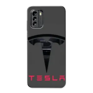Силиконовый бампер с картинкой машины на Nokia G60 (Logo TESLA)