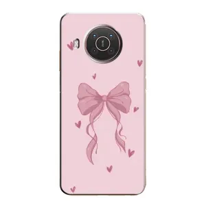 Чехол банты для Nokia X10 (Бант на розовом)