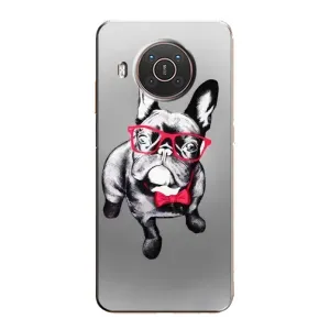 Чехол (ТПУ) Милые собачки для Nokia X10 (Бульдог в очках)