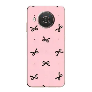 Чехол банты для Nokia X10 (Черные бантики)