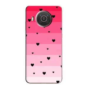 Чехлы с тематикой "Маленькие Сердечки" на Nokia X10 (Чорные сердечки)