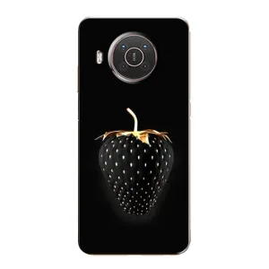 Чехол с изображением вкусной еды для Nokia X10 (Чёрная клубника)