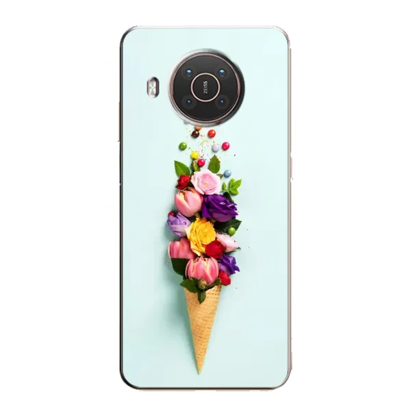 Чехол с рисунком «Цветок-мороженное» для Nokia X10 Чехол с рисунком «Цветок-мороженное» для Nokia X10