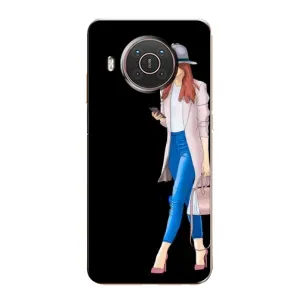 Чехол с картинкой Модные Девчонки Nokia X10 (Девушка со смартфоном)