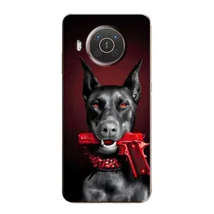 Чехол ДОБЕРМАН для Nokia X10 (Доберман злой)