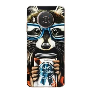 Силиконовый Чехол с Енотами на Nokia X10 (Енот в очках)