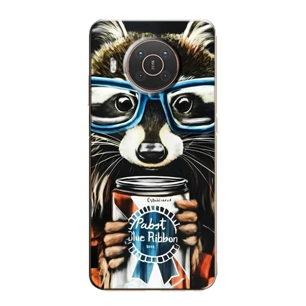 Чехол с рисунком «Енот в очках» для Nokia X10 Чехол с рисунком «Енот в очках» для Nokia X10