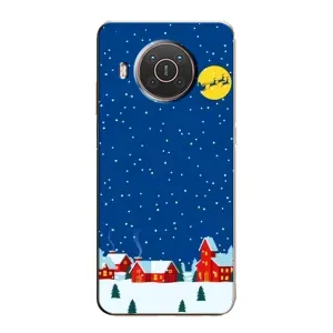 Силиконовый бампер на рождество для Nokia X10 (Город в снегу)