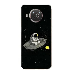 Силиконовый Чехол с принтом "Космонавты" на Nokia X10 (Космонавт на рыбалке)