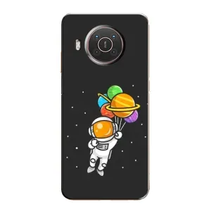 Силиконовый Чехол с принтом "Космонавты" на Nokia X10 (Космонавт с шариками)