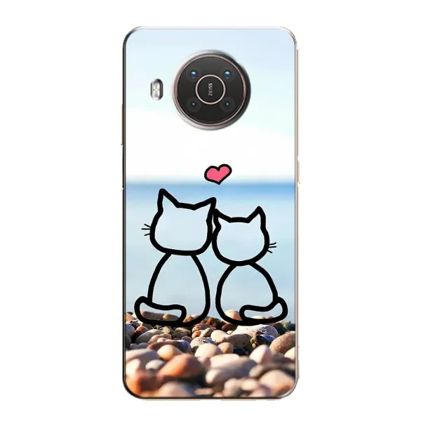 Чехол с рисунком «Котейки» для Nokia X10