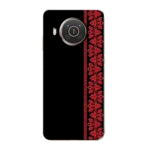 Силиконовый Чехол на Nokia X10 (Красная Вышиванка)