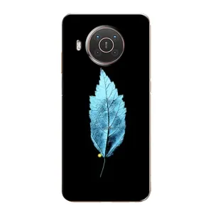 Чехол с картинками на черном фоне для Nokia X10 (Листочек)