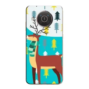 Силиконовый бампер с картинкой животных для Nokia X10 (Олень с шарфом)