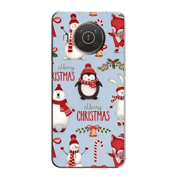 Чехол с рисунком «Рождественский» для Nokia X10