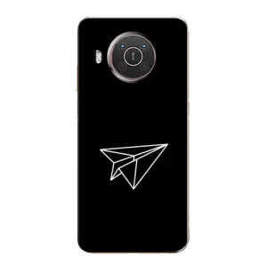 Чехол с картинками на черном фоне для Nokia X10 (Самолетик)