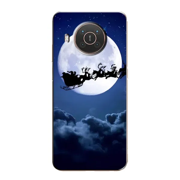 Чехол с рисунком «Санта - луна» для Nokia X10