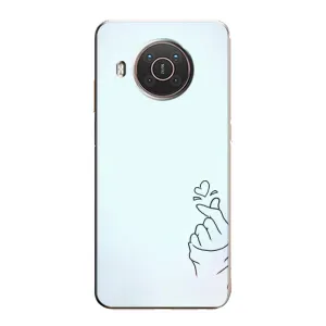 Чехлы (Знак сердечка) на Nokia X10 (Сердце на голубом)