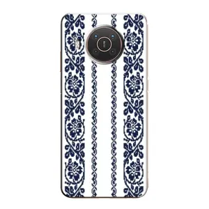 Силиконовый Чехол на Nokia X10 с картинкой Вышиванки (Синяя вышиванка)