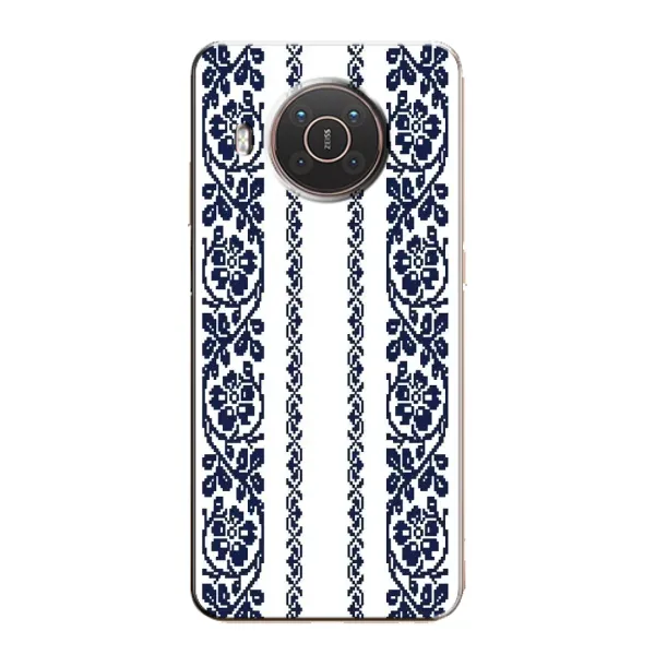 Чехол с рисунком «Синяя вышиванка» для Nokia X10 Чехол с рисунком «Синяя вышиванка» для Nokia X10